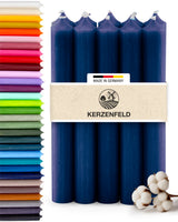 Stabkerzen Dunkelblau, 10 Stück, 180mm x 22mm, Durchgefärbt