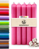Stabkerzen Pink, 10 Stück, 180mm x 22mm, Durchgefärbt