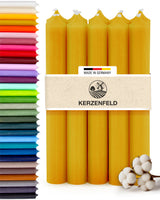 Stabkerzen Currygelb, 10 Stück, 180mm x 22mm, Durchgefärbt