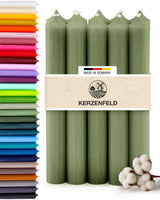 Stabkerzen Jadegrün, 10 Stück, 180mm x 22mm, Durchgefärbt