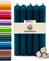Stabkerzen Ozeanblau, 10 Stück, 180mm x 22mm, Durchgefärbt
