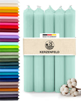 Stabkerzen Mintgrün, 10 Stück, 180mm x 22mm, Durchgefärbt