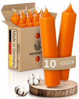 Kurze Stabkerzen Orange, 2-fach getaucht, 10cm x 2,2cm